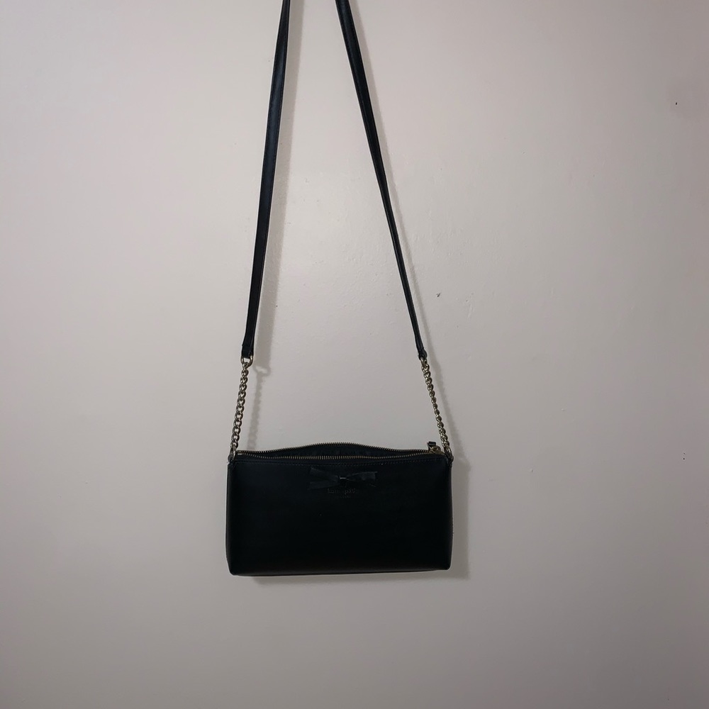 Black Kate Spade crossbody with bow